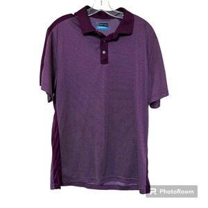 PGA Tour Maroon Stripe Short sleeve size Large Polo